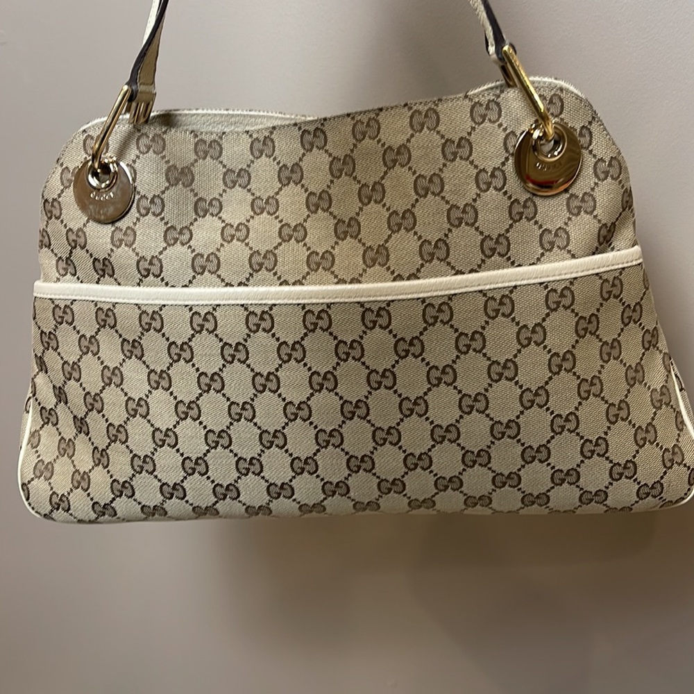 Gucci large shoulder tote bag (GG canvas)